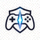 华体会电竞官方logo，蓝色闪电与盾牌组合图标，代表电竞速度与专业